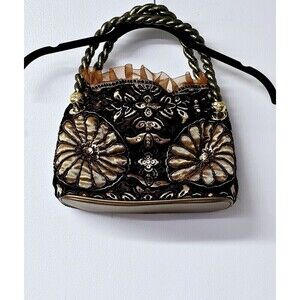 Vintage NWT In's Tapestry Bag Classic Style Bag Black Gold